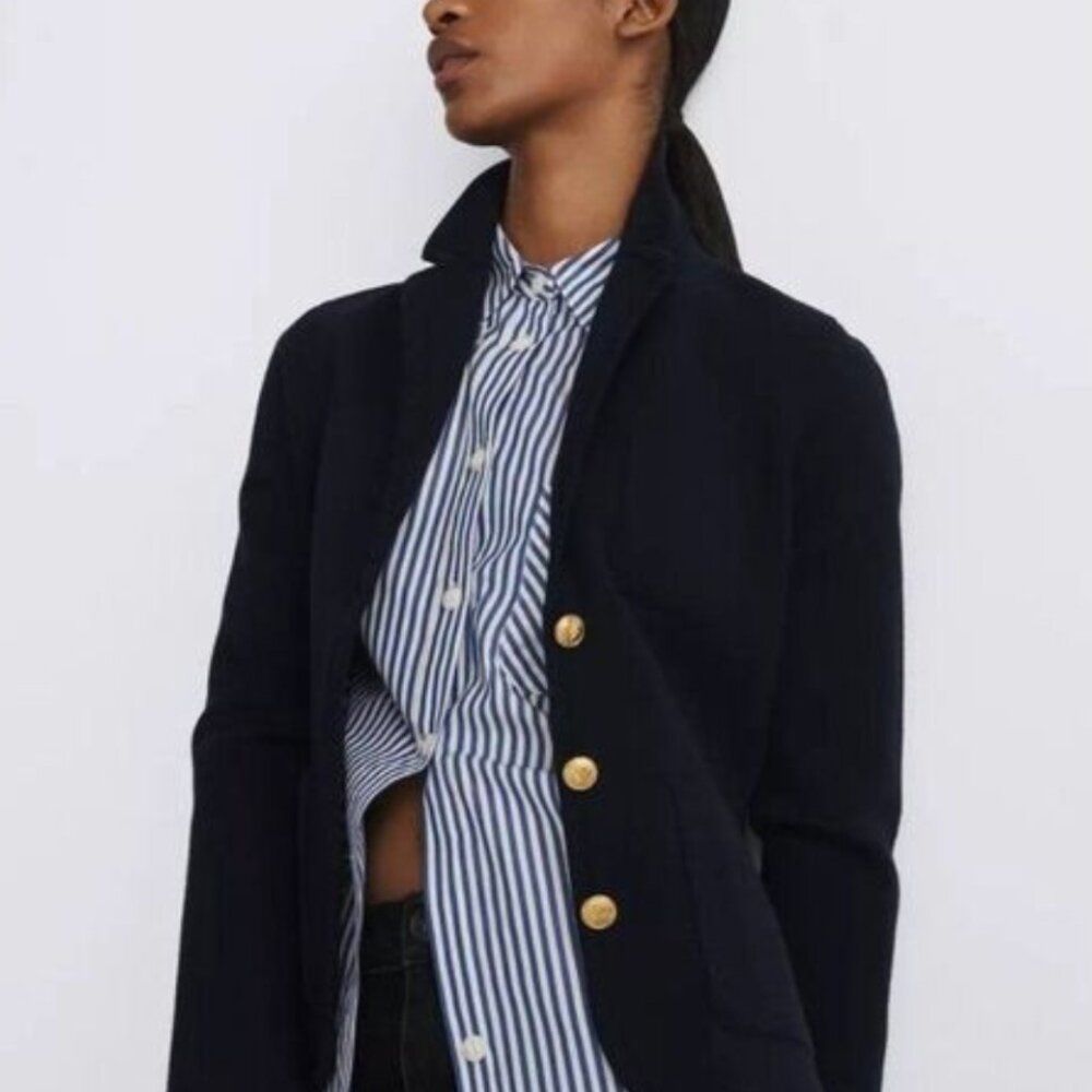 Rag & Bone Alex Blazer In Navy Merino Wool